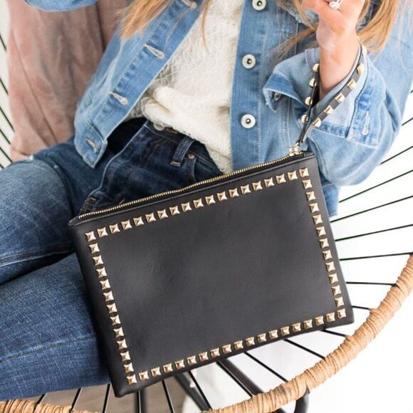 NEW! Kennedy Studded Wristlet Clutch Bag - Picture 1 of 1